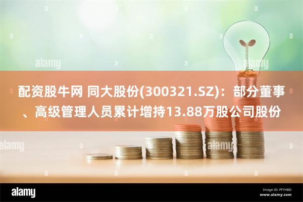 配资股牛网 同大股份(300321.SZ)：部分董事、高级管理人员累计增持13.88万股公司股份