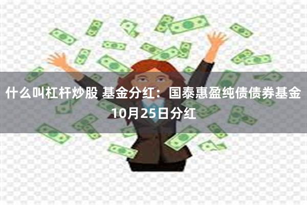 什么叫杠杆炒股 基金分红：国泰惠盈纯债债券基金10月25日分红